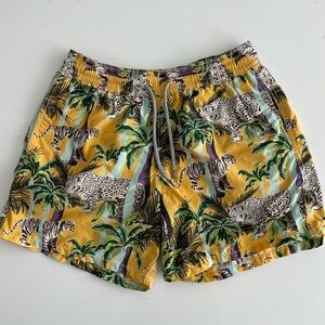 Vilebrequin Yellow Jungle Print Swim Shorts